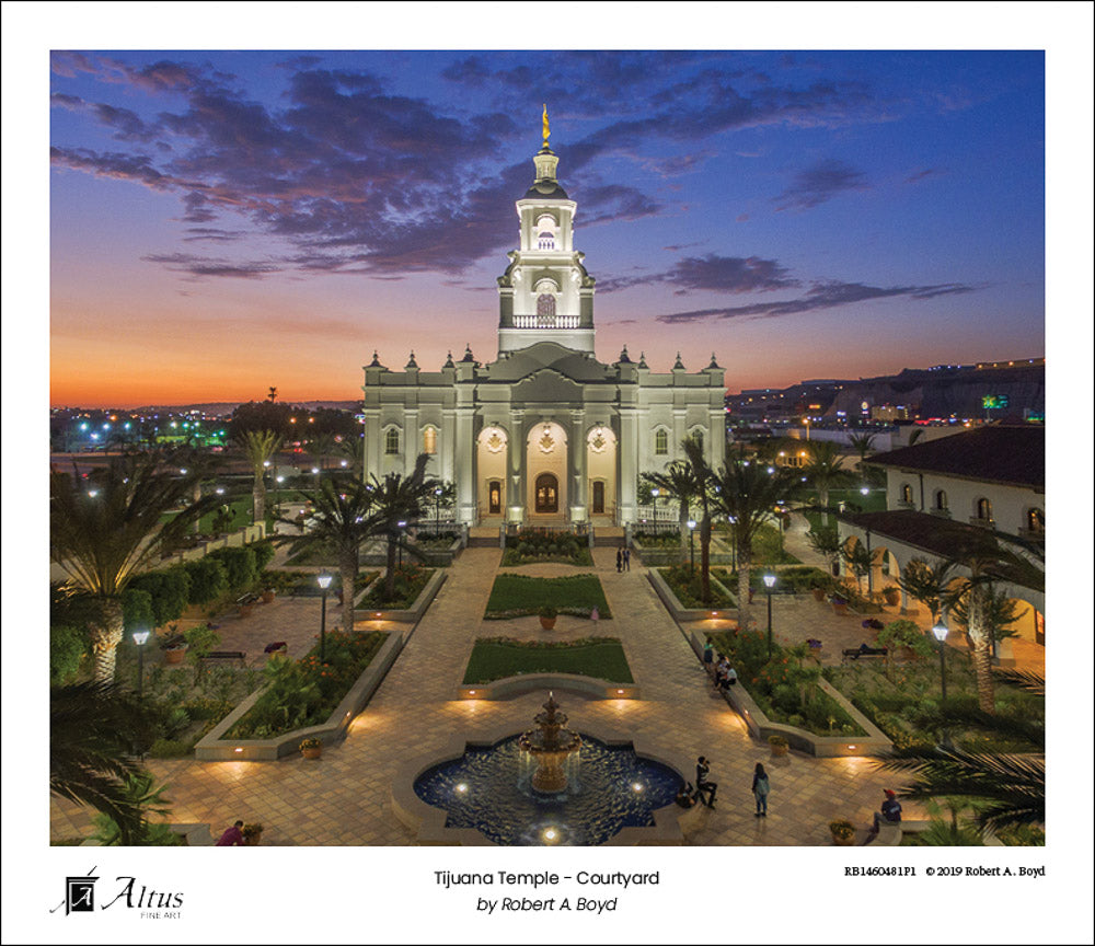 Tijuana Temple - Courtyard by Robert A Boyd