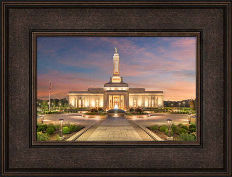 Indianapolis Temple - Sunset by Robert A Boyd