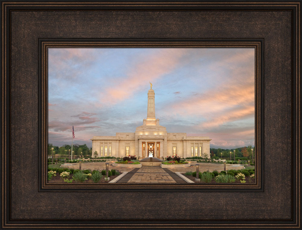 Indianapolis Temple - Sunrise Garden by Robert A Boyd