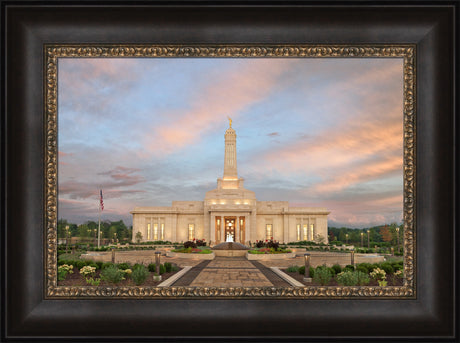 Indianapolis Temple - Sunrise Garden by Robert A Boyd