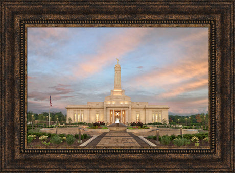 Indianapolis Temple - Sunrise Garden by Robert A Boyd