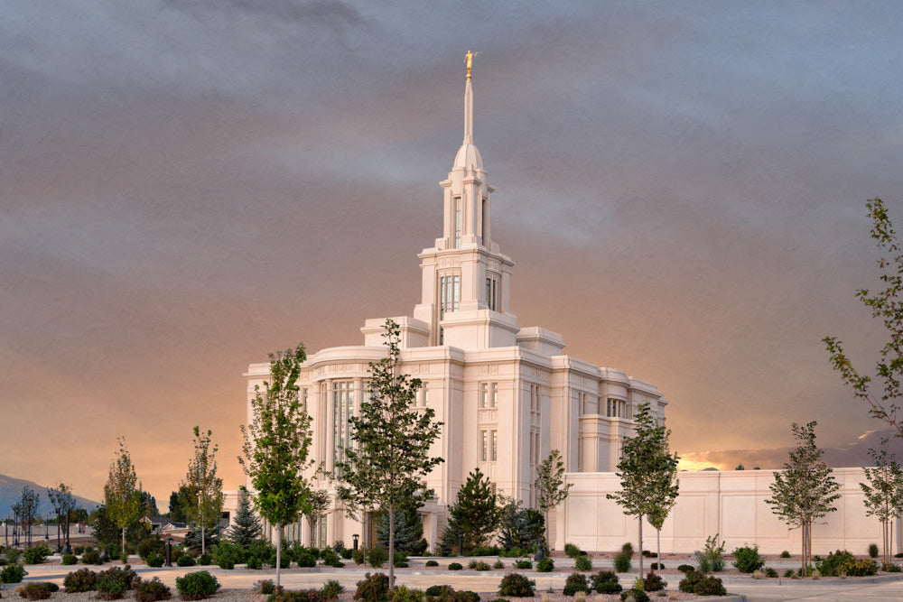 Payson Temple - Eventide by Robert A Boyd