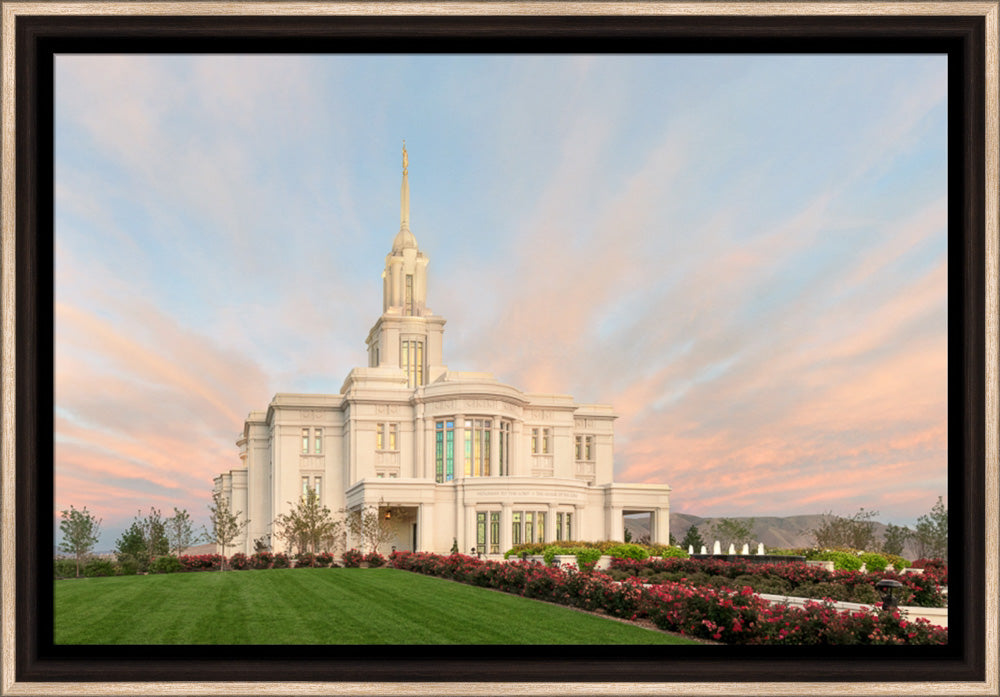 Payson Temple - Evening Glow by Robert A Boyd