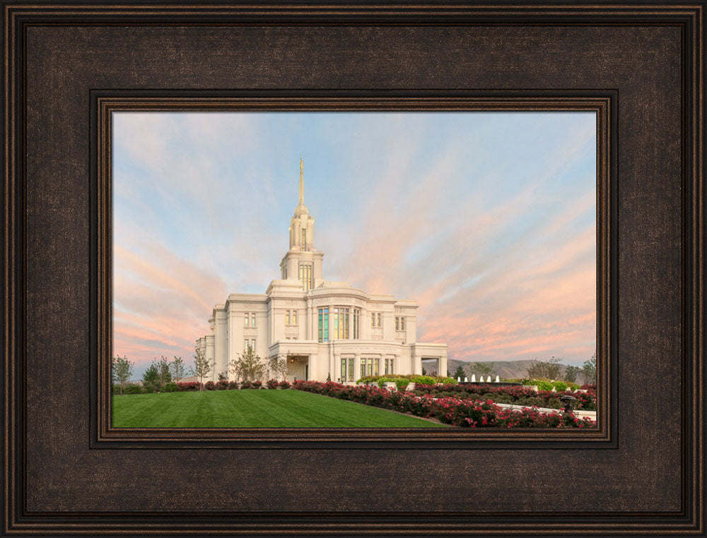 Payson Temple - Evening Glow by Robert A Boyd