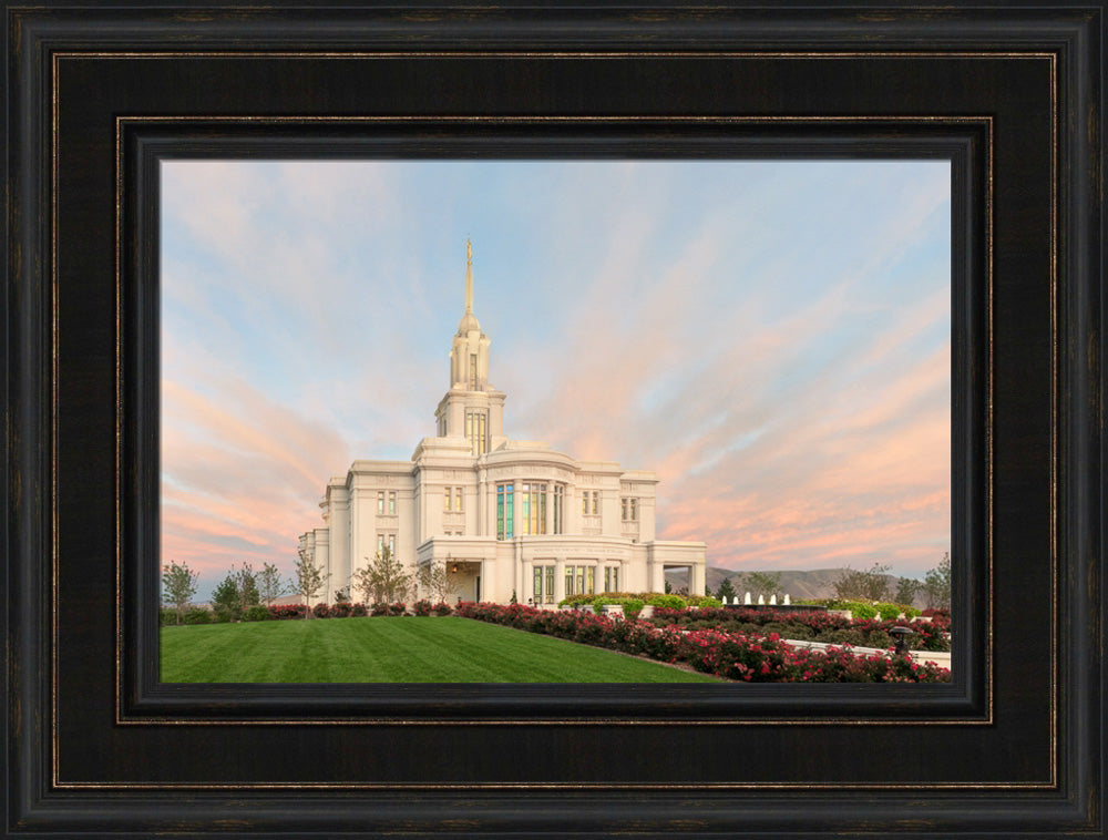 Payson Temple - Evening Glow by Robert A Boyd