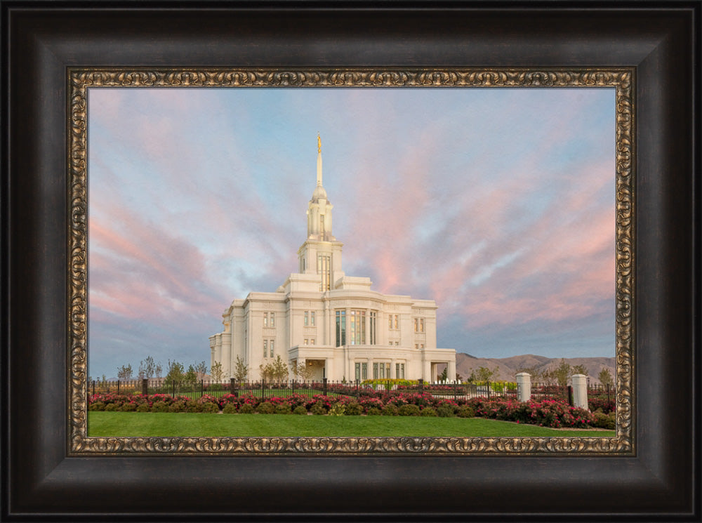 Payson Temple - Garden Flowers by Robert A Boyd