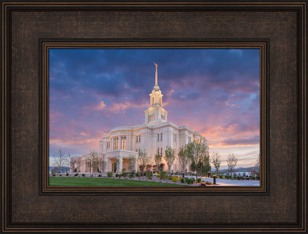 Payson Temple - Purple Sky by Robert A Boyd