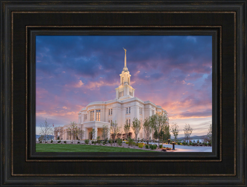 Payson Temple - Purple Sky by Robert A Boyd