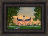 Provo City Center Temple - Footsteps of Faith 17x22 framed giclee canvas dark brown frame