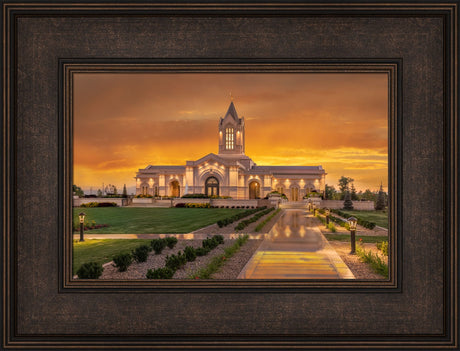 Fort Collins Temple - Amber Sunset by Robert A Boyd