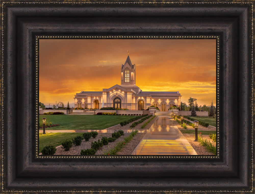 Fort Collins Temple - Amber Sunset by Robert A Boyd
