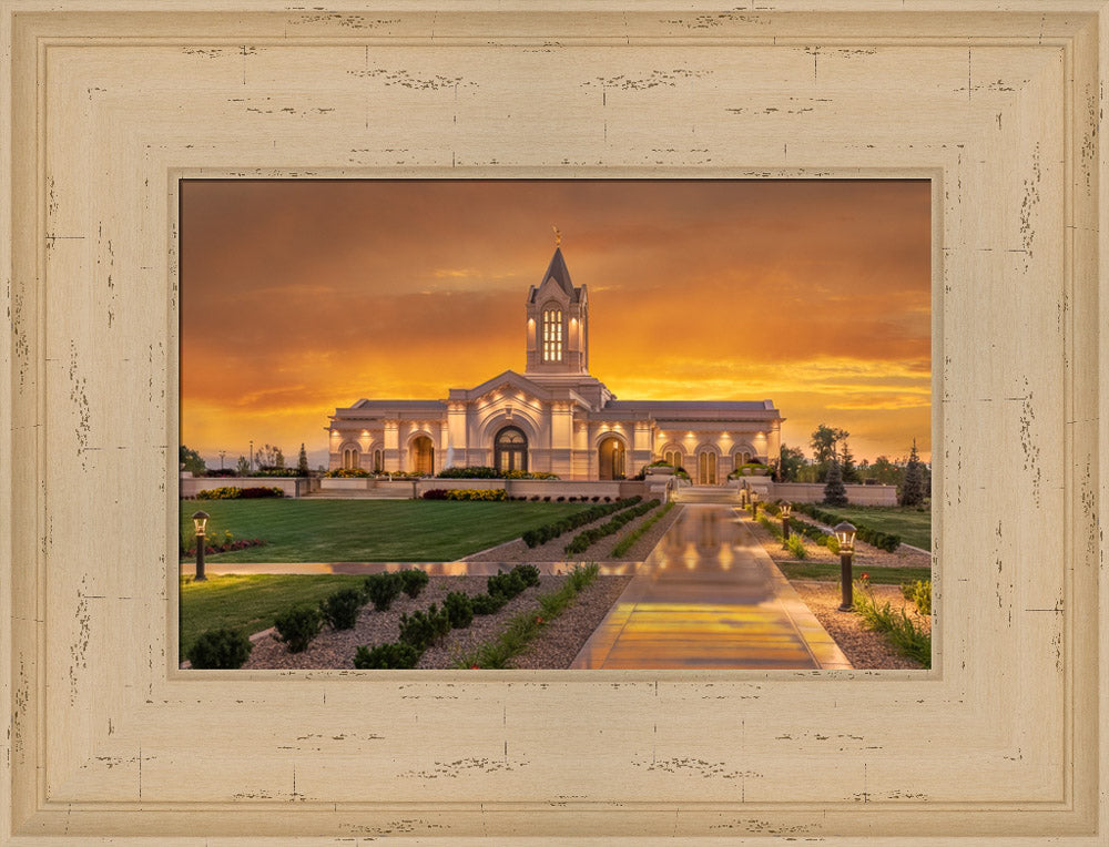 Fort Collins Temple - Amber Sunset by Robert A Boyd