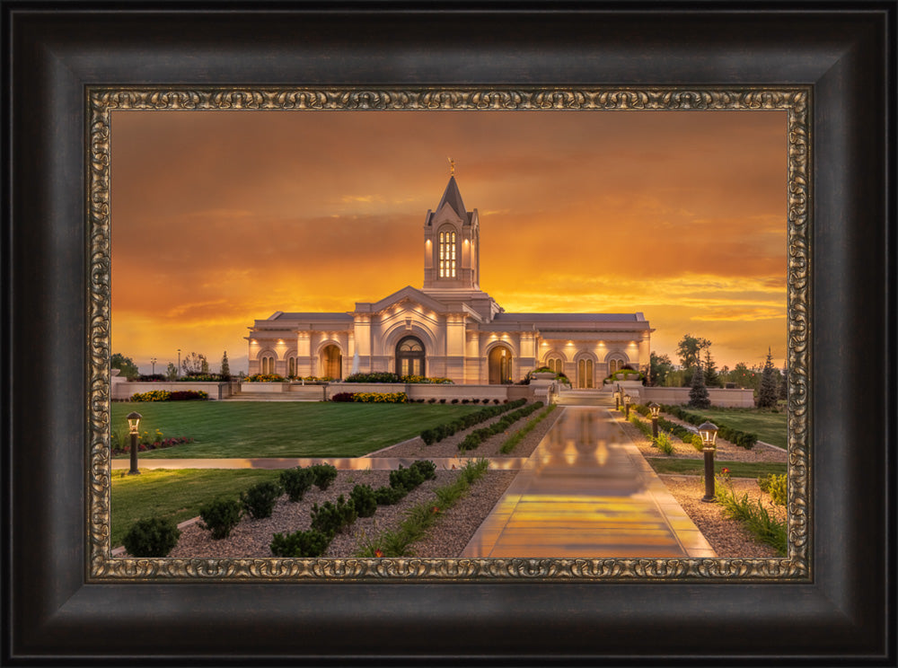 Fort Collins Temple - Amber Sunset by Robert A Boyd