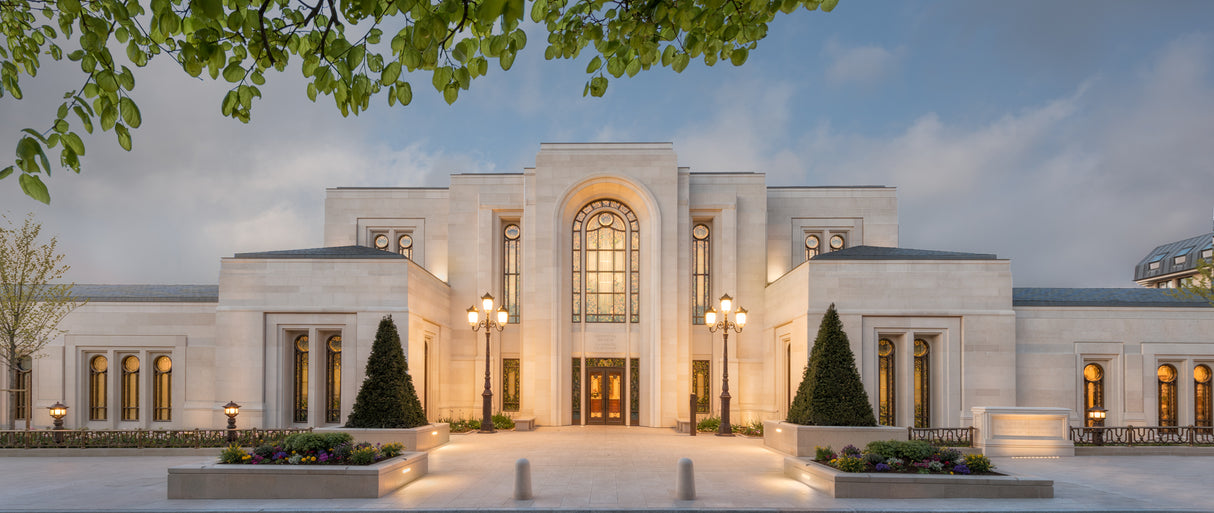 Paris Temple - Front Panoramic by Robert A Boyd