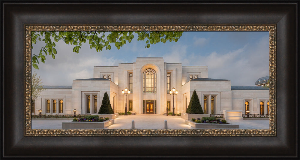 Paris Temple - Front Panoramic by Robert A Boyd