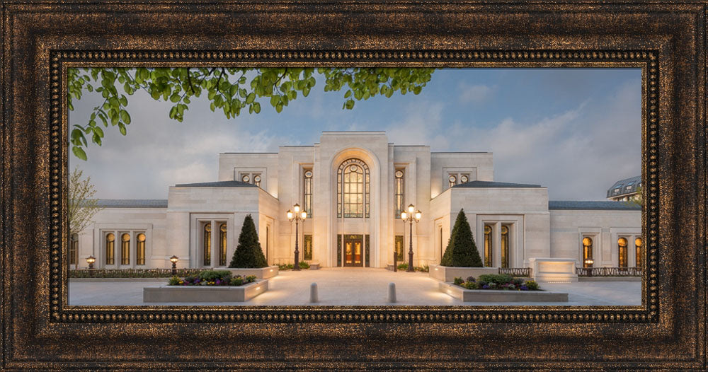 Paris Temple - Front Panoramic by Robert A Boyd