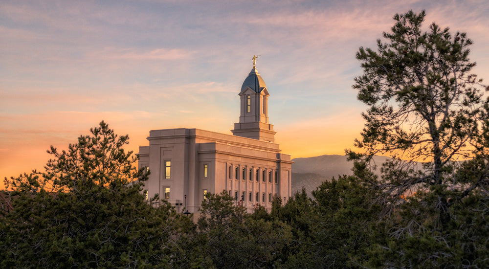 Cedar City Temple - Sunrise by Robert A Boyd