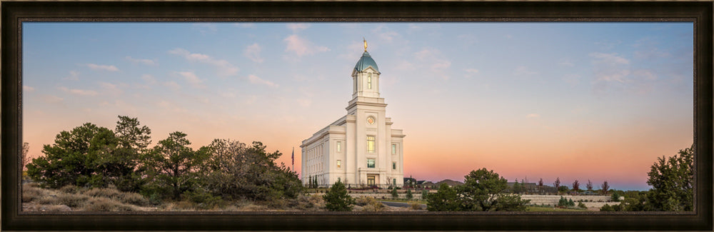 Cedar City Temple - Sunset Panorama by Robert A Boyd