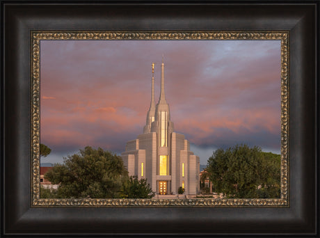 Rome Temple - Gold Reflection by Robert A Boyd