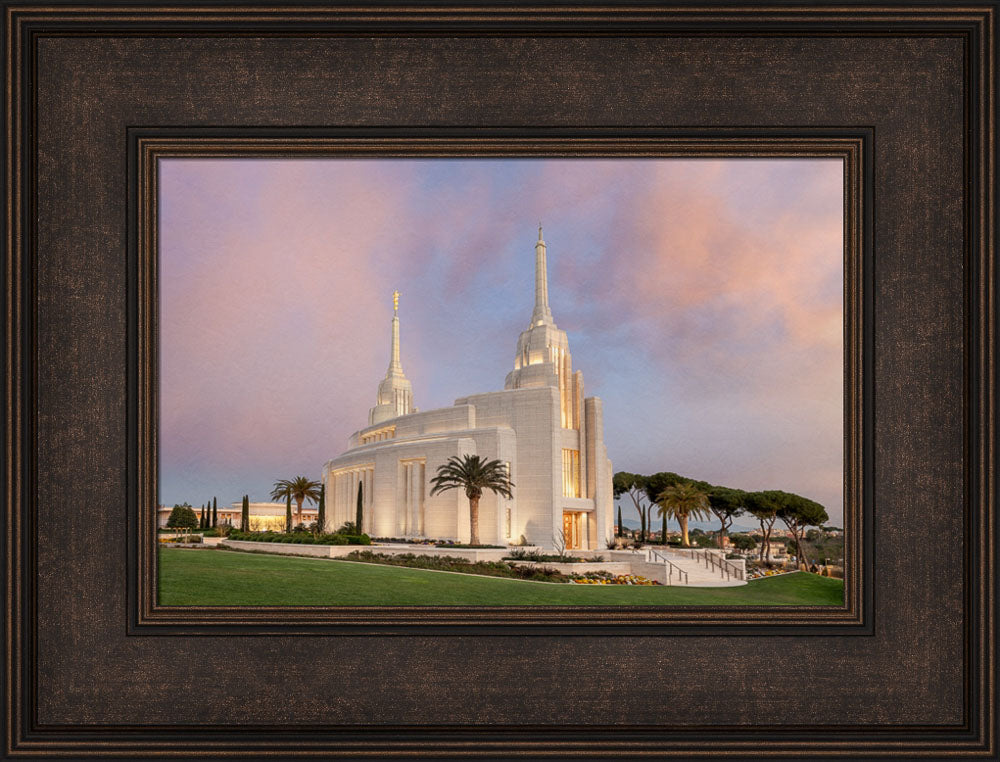 Rome Temple - Evening Glow by Robert A Boyd