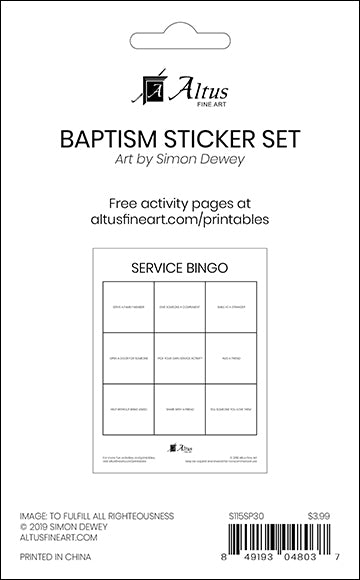 Baptism sticker set pack of 30