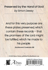 Quote from 'Preserved by the Hand of God' by Simon Dewey, referencing Doctrine and Covenants 3:19 about the preservation of records and promises to God's people.