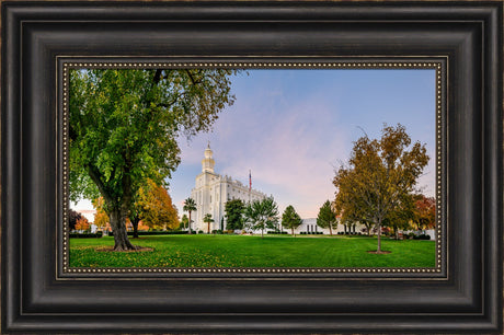 St George Temple - Green and Blue in Fall by Scott Jarvie