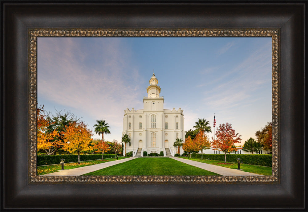 St George Temple - Autumn Path by Scott Jarvie