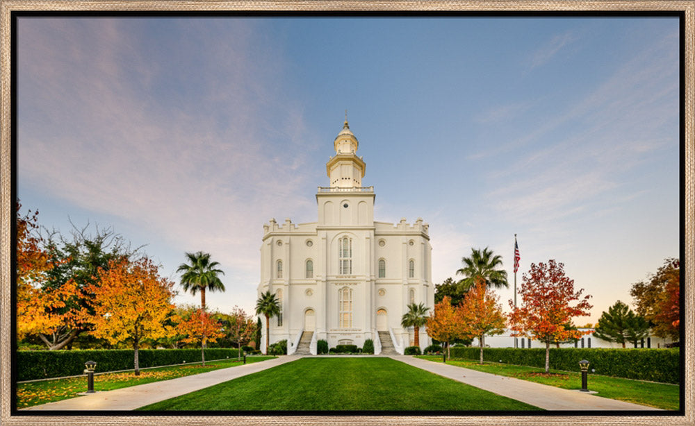 St George Temple - Autumn Path by Scott Jarvie