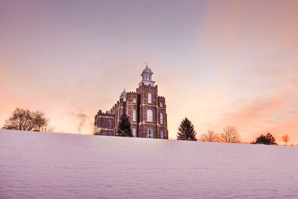 Logan Temple - Sunrise in the Snow by Scott Jarvie | Altus Fine Art