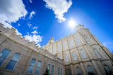 Manti Temple - From Below by Scott Jarvie