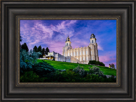 Manti Temple - Purple Sky by Scott Jarvie