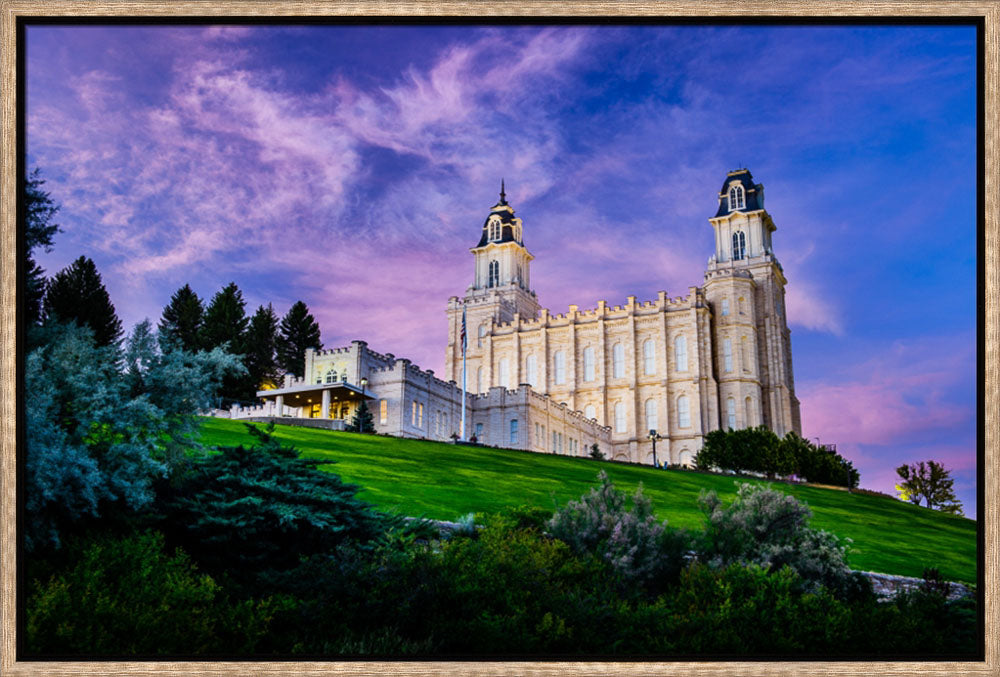 Manti Temple - Purple Sky by Scott Jarvie