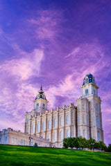 Manti Temple - Pink Sunrise by Scott Jarvie