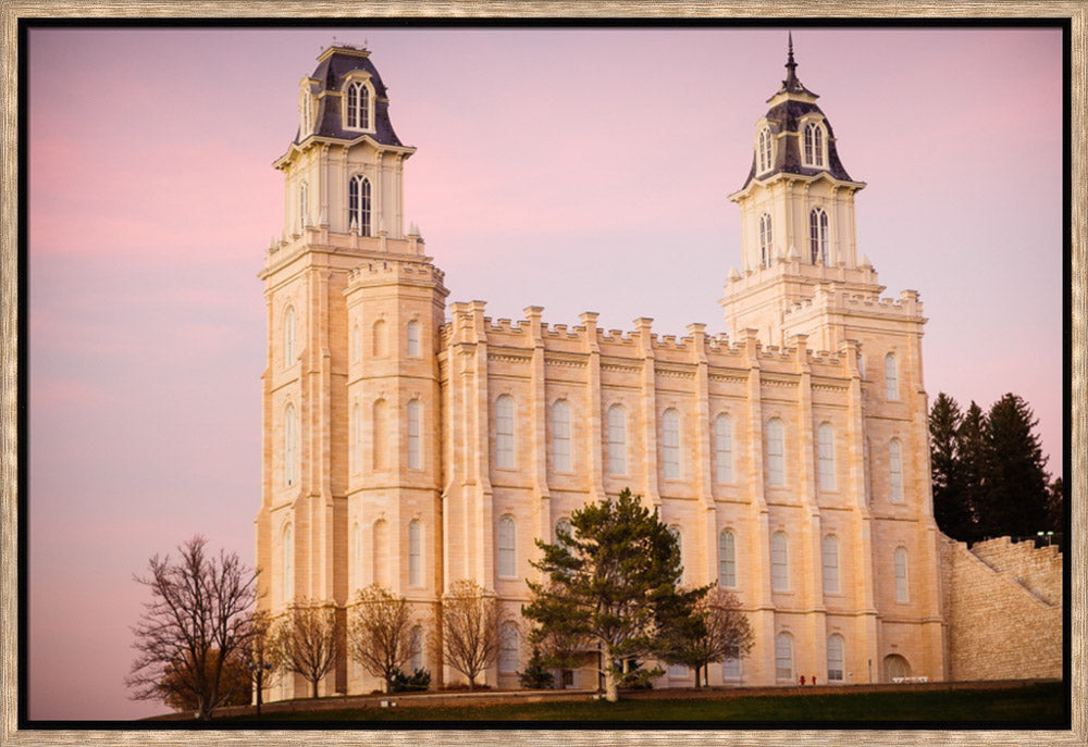 Manti Temple - Pink Sky by Scott Jarvie