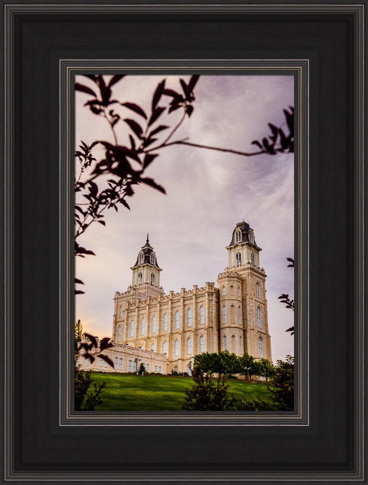 Manti Temple - Framed by Leaves by Scott Jarvie