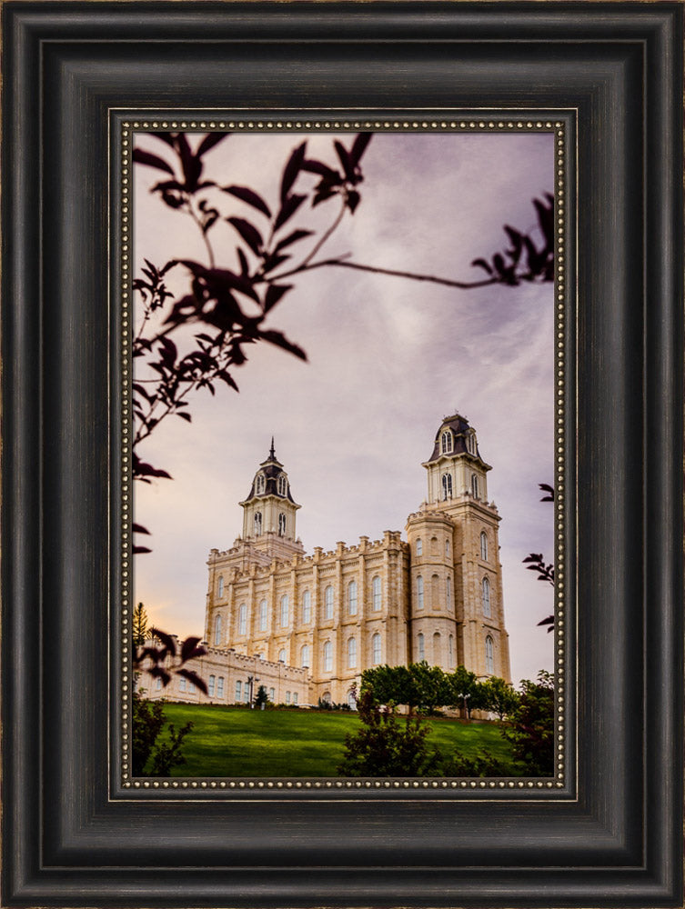 Manti Temple - Framed by Leaves by Scott Jarvie