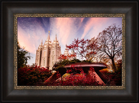 Salt Lake Temple - Red Garden by Scott Jarvie