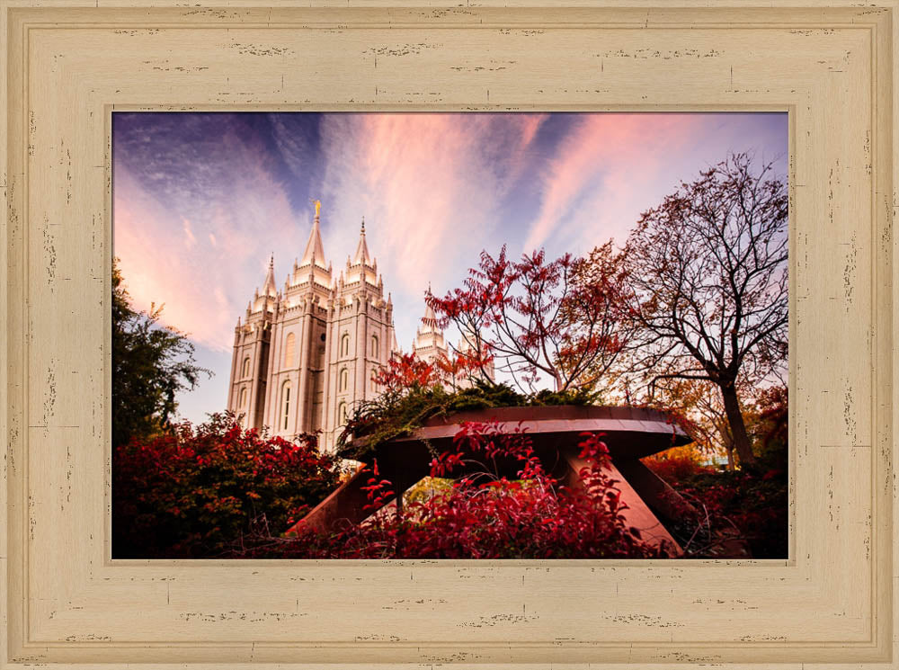 Salt Lake Temple - Red Garden by Scott Jarvie
