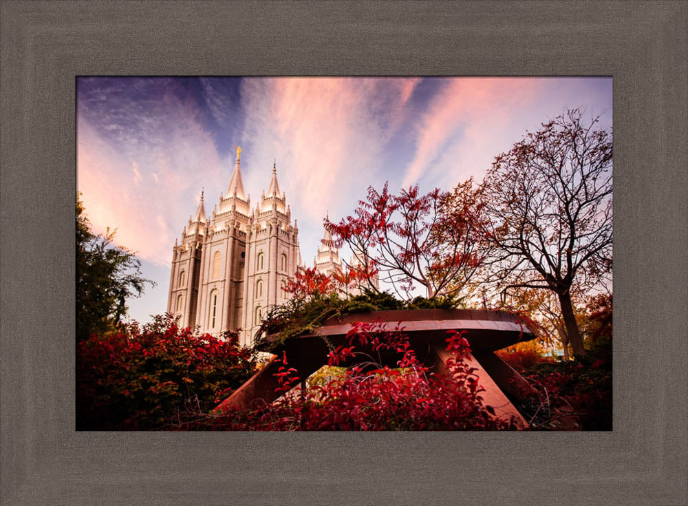 Salt Lake Temple - Red Garden by Scott Jarvie