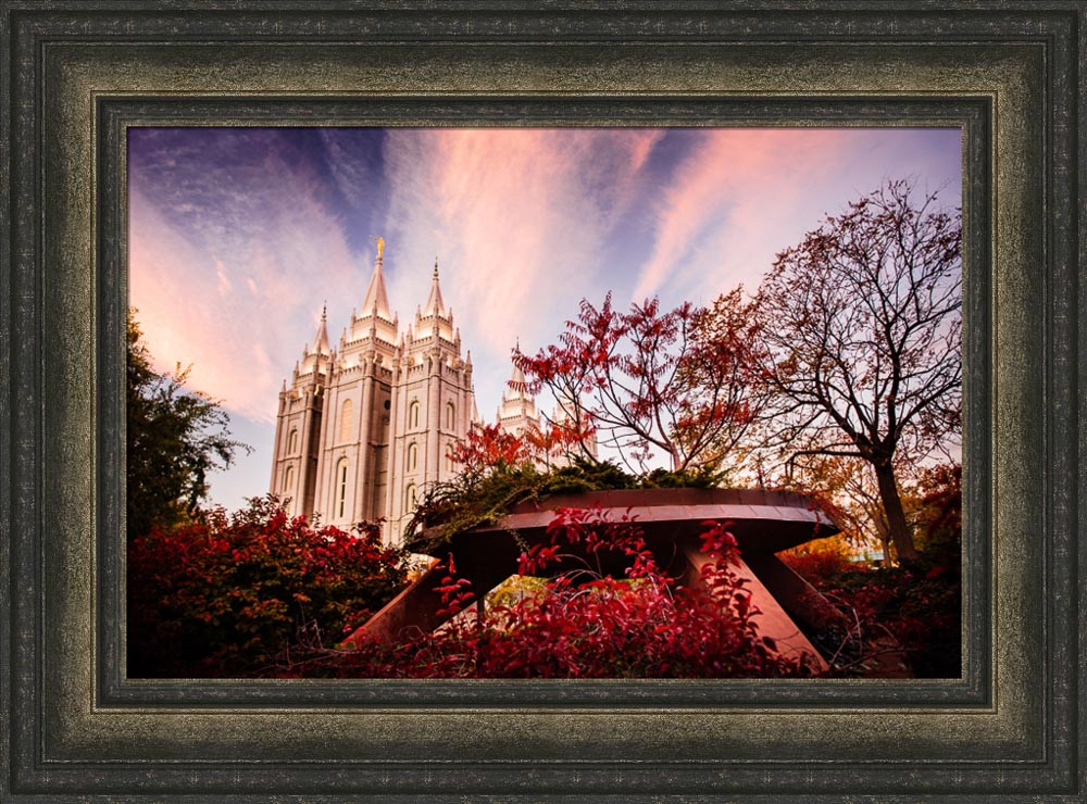Salt Lake Temple - Red Garden by Scott Jarvie