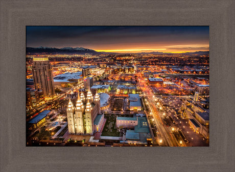 Salt Lake Temple - Sunset Cityscape by Scott Jarvie