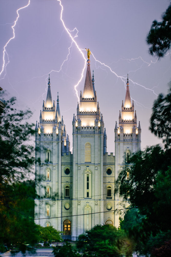 Salt Lake Temple - Lightning by Scott Jarvie
