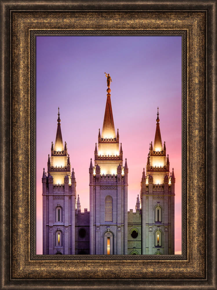 Salt Lake Temple - Pink Spires by Scott Jarvie