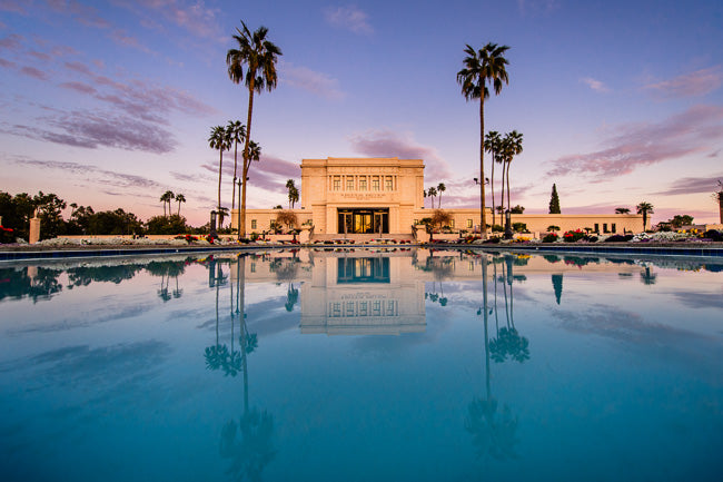 Mesa Arizona Temple- Sunset Reflection 10x15 gallery wrap