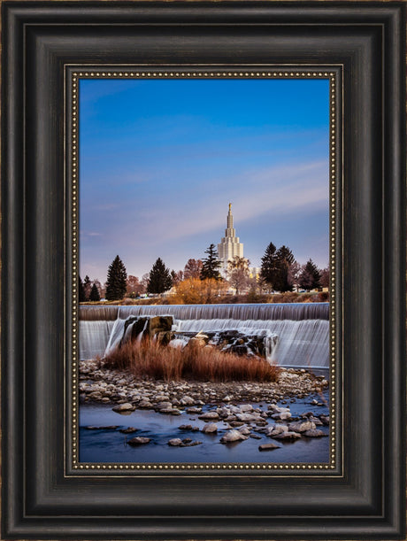 Idaho Falls Temple - From the Falls by Scott Jarvie