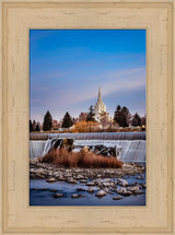 Idaho Falls Temple - From the Falls by Scott Jarvie