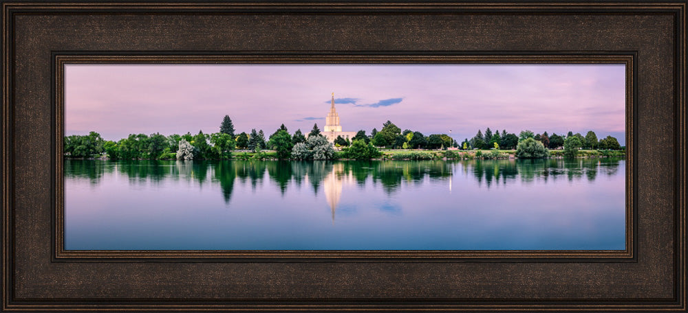 Idaho Falls Temple - Blue Sunset Reflection by Scott Jarvie