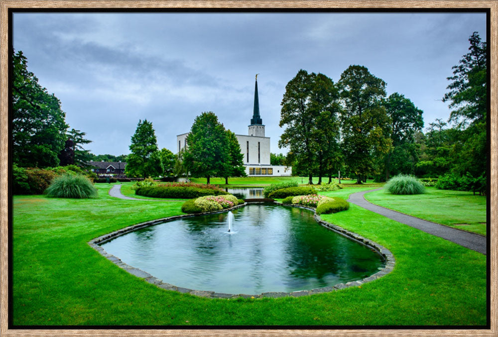 London Temple - Pond and Trail by Scott Jarvie