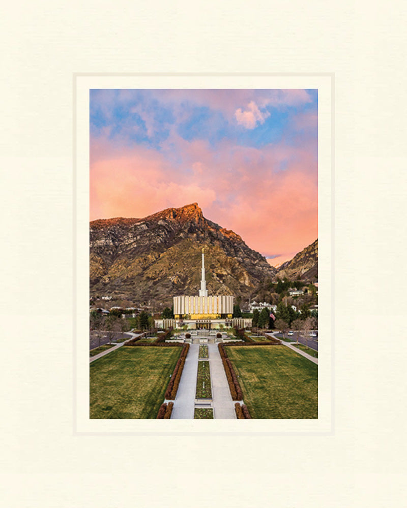 Provo Temple - Sunset Over the Mountain 5x7 print